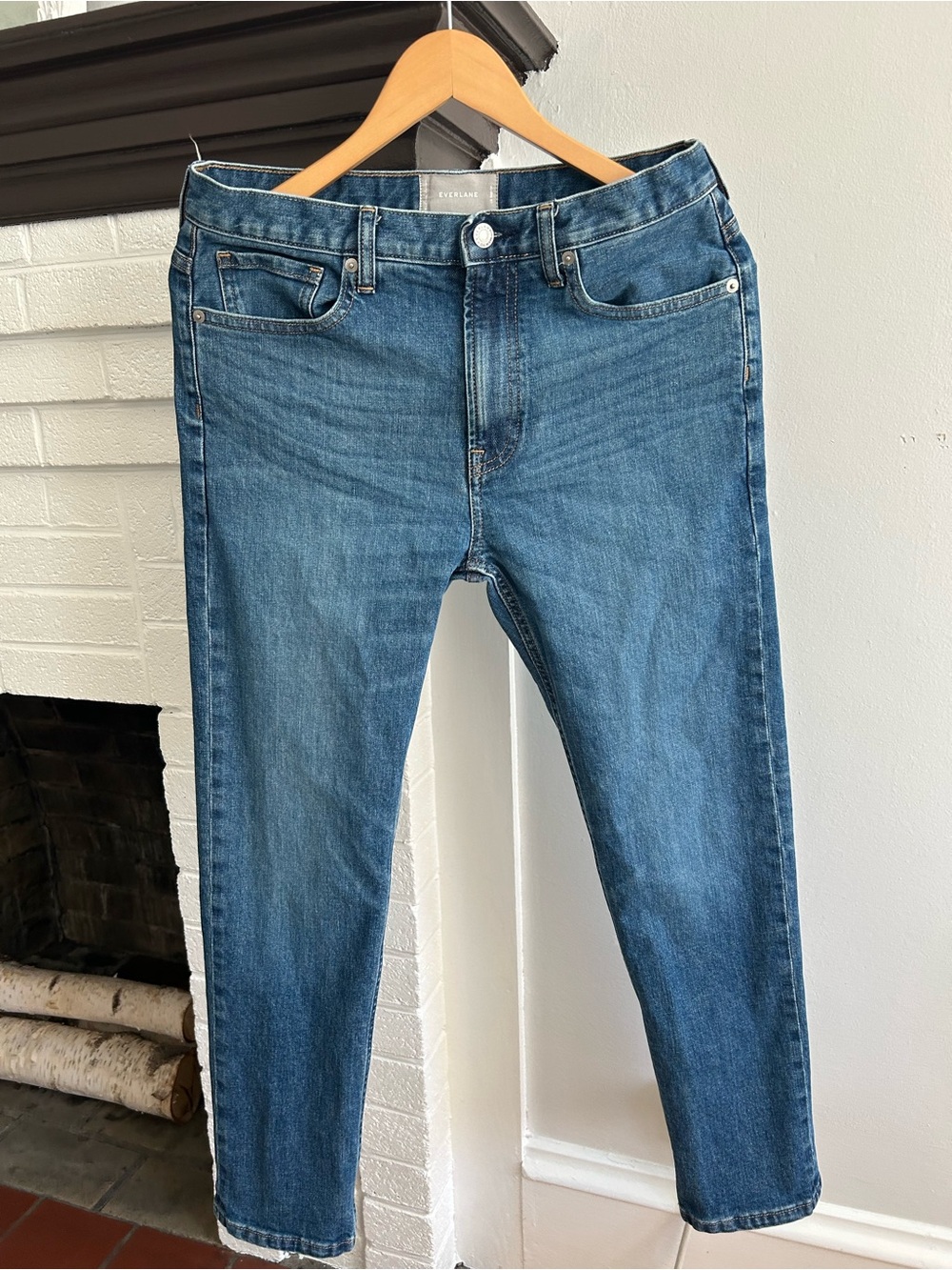 Everlane Slim Straight Jeans — Medium Blue